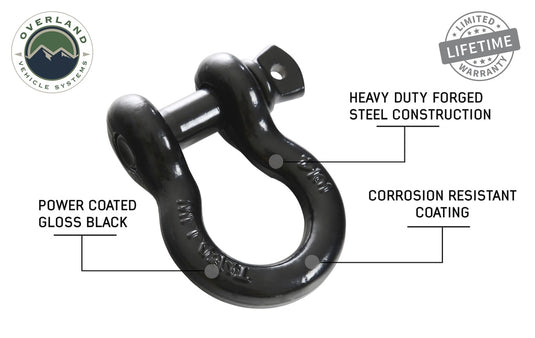 Recovery Shackle 3/4" 4.75 Ton - Black