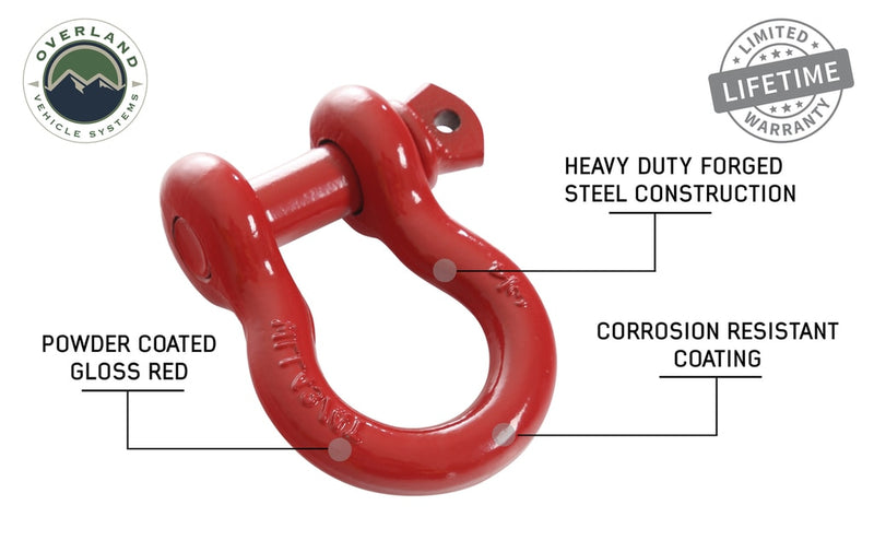 Load image into Gallery viewer, Recovery Shackle 3/4&quot; 4.75 Ton - Red
