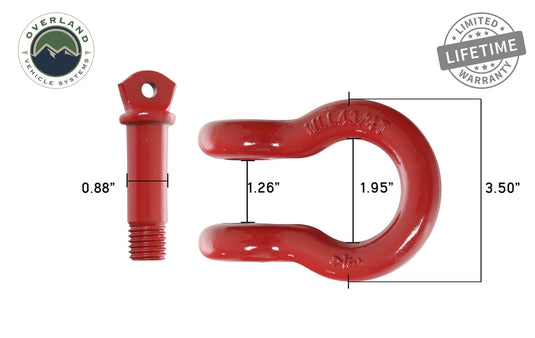 Recovery Shackle 3/4" 4.75 Ton - Red