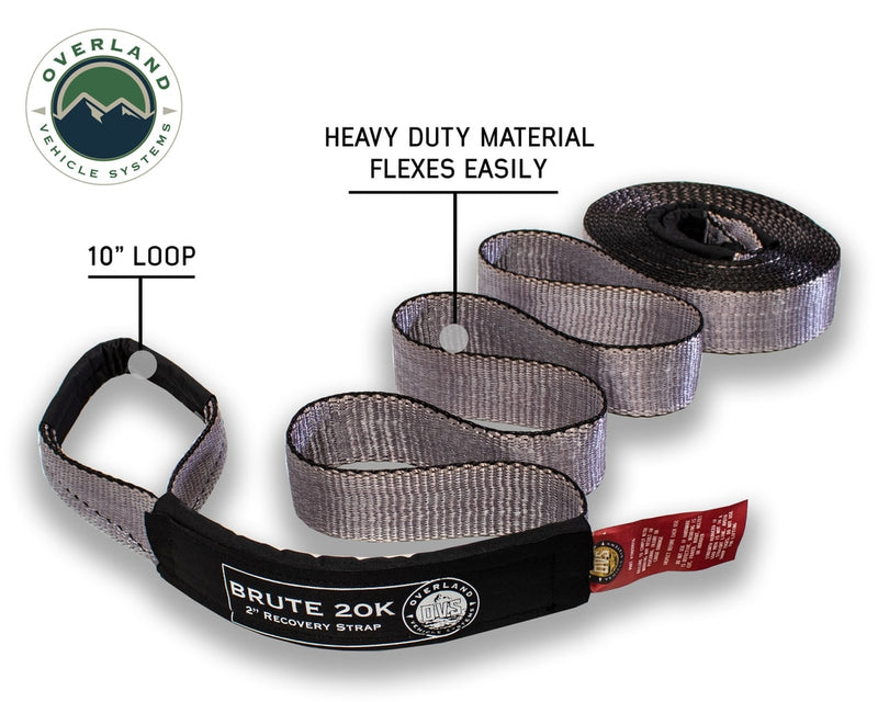 Load image into Gallery viewer, Tow Strap 20,000 lb. 2&quot; x 30&#39; Gray With Black Ends &amp; Storage Bag
