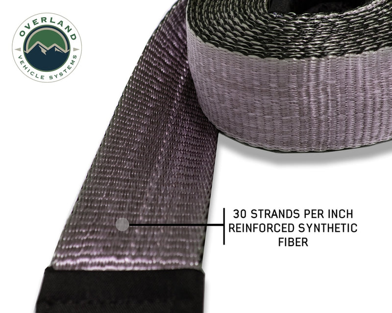 Load image into Gallery viewer, Tow Strap 20,000 lb. 2&quot; x 30&#39; Gray With Black Ends &amp; Storage Bag
