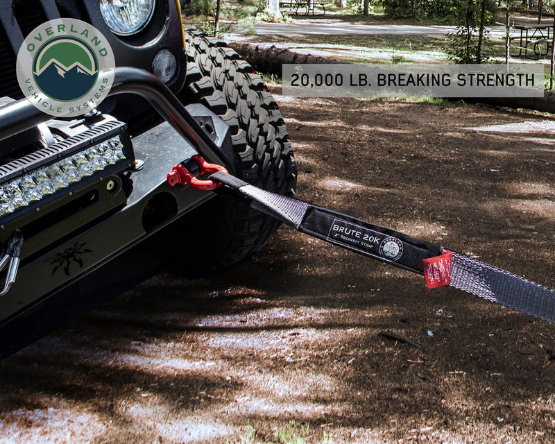 Load image into Gallery viewer, Tow Strap 20,000 lb. 2&quot; x 30&#39; Gray With Black Ends &amp; Storage Bag
