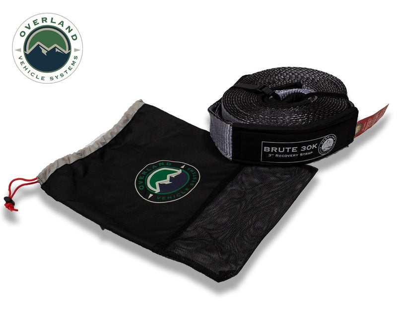 Load image into Gallery viewer, Tow Strap 30,000 lb. 3&quot; x 30&#39; Gray With Black Ends &amp; Storage Bag
