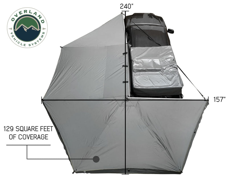 Load image into Gallery viewer, Nomadic Awning 270 - Dark Gray Cover w/ Black Transit Cover Driver Side &amp; Brackets
