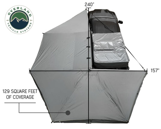 Nomadic Awning 270 - Dark Gray Cover w/ Black Transit Cover Driver Side & Brackets