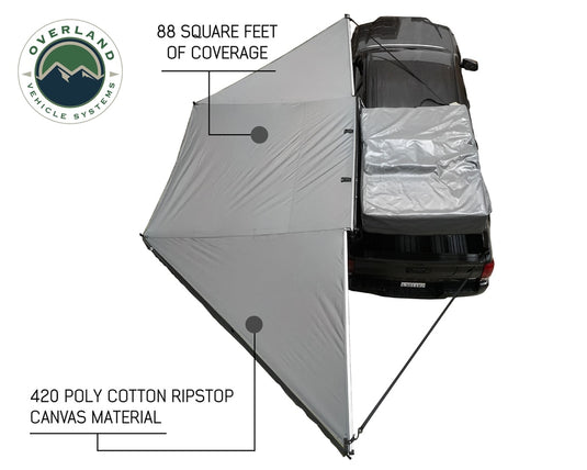 Nomadic Awning 180 - Dark Gray Cover With Black Transit Cover & Brackets