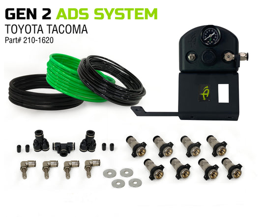 4 Tire Inflation System - Tacoma Engine Bay Mount With Box, Fittings, Hoses & Storage Bag - Black