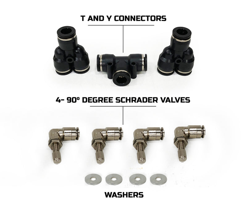 Load image into Gallery viewer, 4 Tire Inflation System - Tacoma Engine Bay Mount With Box, Fittings, Hoses &amp; Storage Bag - Black
