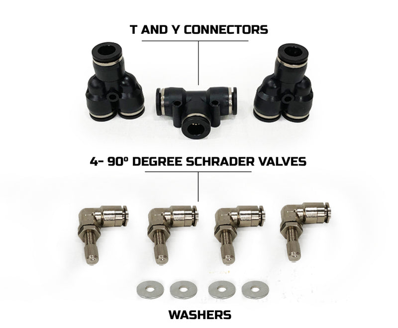 Load image into Gallery viewer, 4 Tire Inflation System - Universal With Box, Fittings, Hoses &amp; Storage Bag - Black
