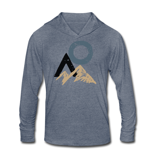 TRIO LOCO Logo Tri-Blend Hoodie Shirt - heather blue