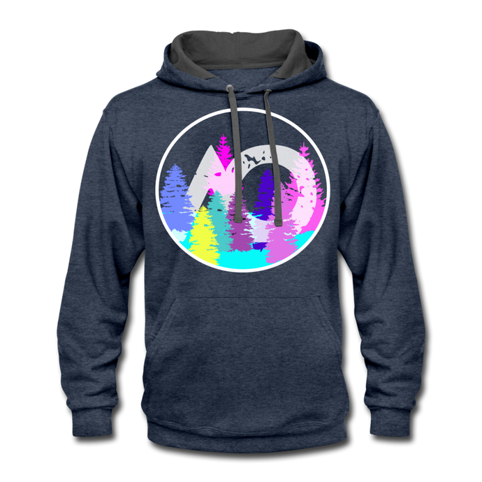 ADULT Rainbow Hoodie - indigo heather/asphalt