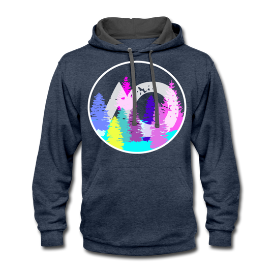 ADULT Rainbow Hoodie - indigo heather/asphalt