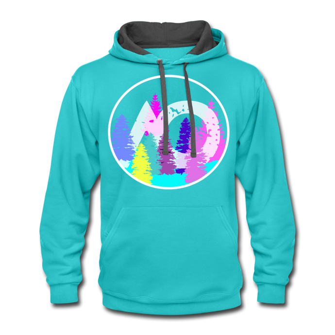 ADULT Rainbow Hoodie - scuba blue/asphalt