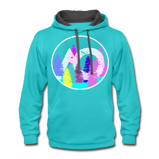 ADULT Rainbow Hoodie - scuba blue/asphalt