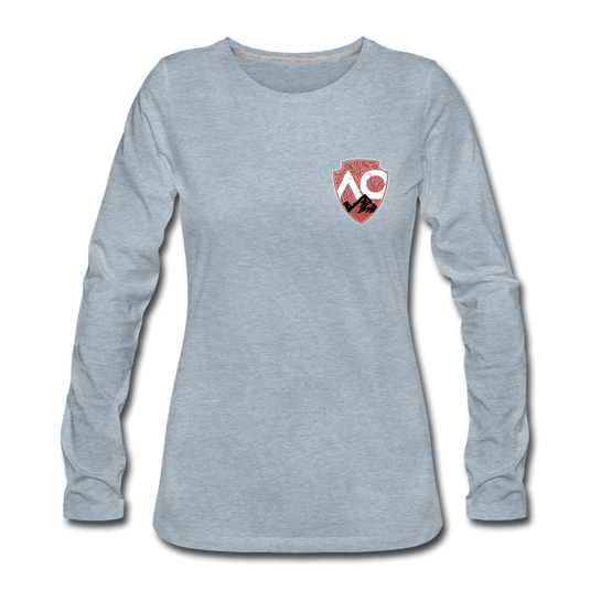 Women's Red Original Premium Long Sleeve T-Shirt - heather ice blue